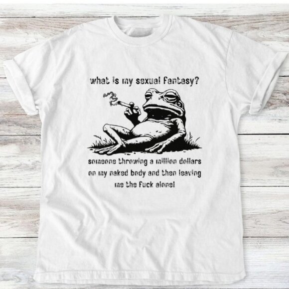 Funny Frog Graphic T-Shirt, Sarcastic Adult Shirt - Picture 1 of 4